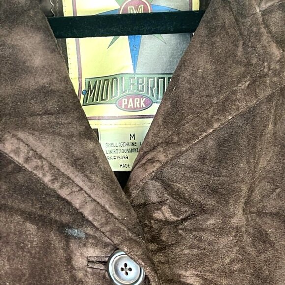 MiddleBrook Park Brown Leather Woman Med Blazer Jacket BoHo Heritage Outdoor - Picture 3 of 8